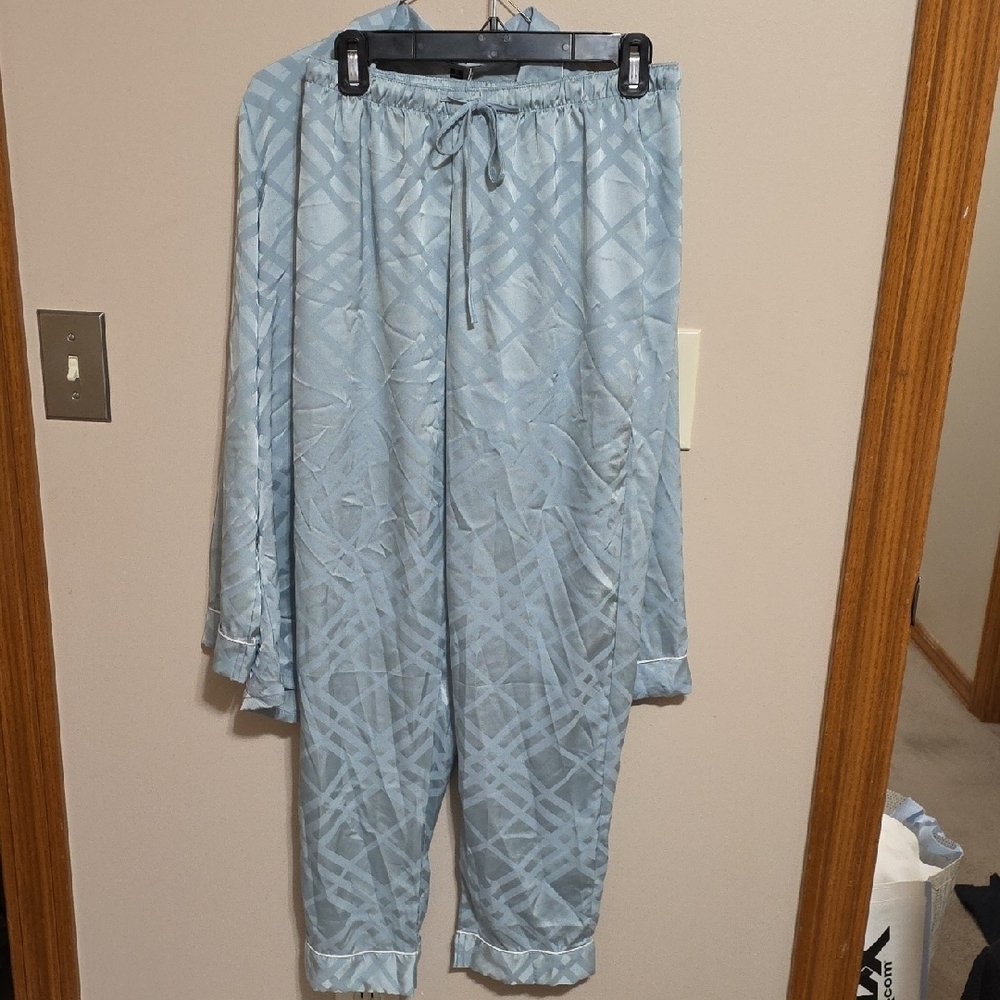 Sky Blue Geometric Pajama Set